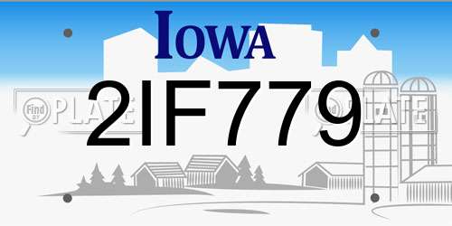2IF779 Iowa License Plate