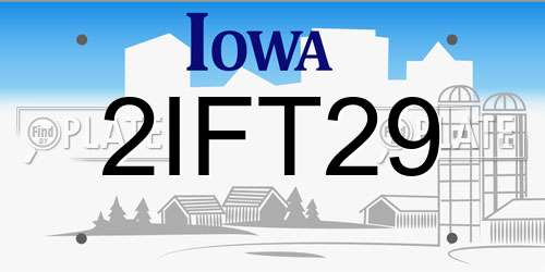 2IFT29 Iowa License Plate