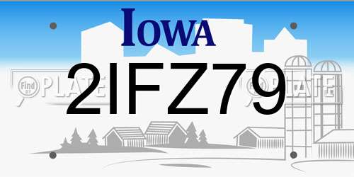 2IFZ79 Iowa License Plate