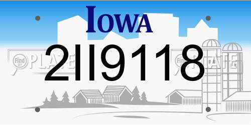 2II9118 Iowa License Plate