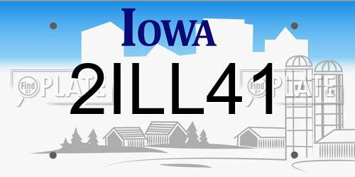 2ILL41 Iowa License Plate