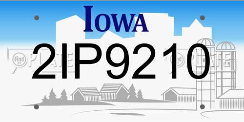 2IP9210 Iowa License Plate