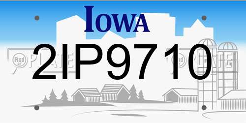 2IP9710 Iowa License Plate