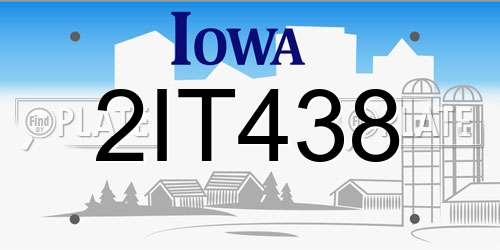 2IT438 Iowa License Plate