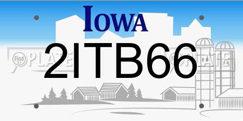 2ITB66 Iowa License Plate