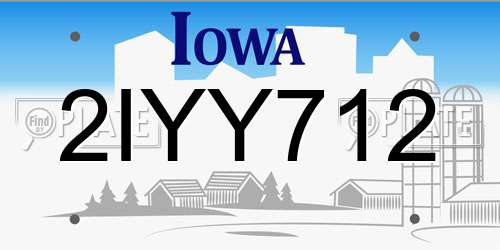 2IYY712 Iowa License Plate