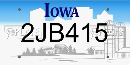 2JB415 Iowa License Plate