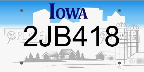 2JB418 Iowa License Plate