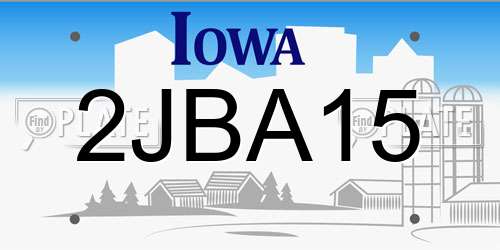 2JBA15 Iowa License Plate