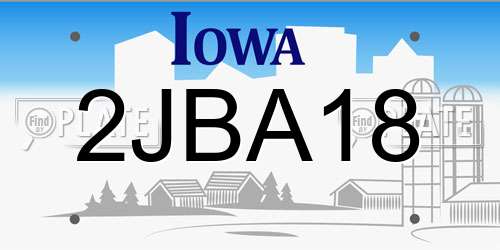 2JBA18 Iowa License Plate