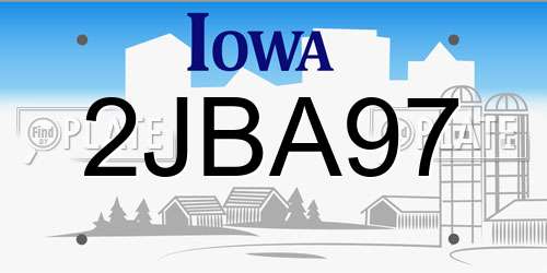 2JBA97 Iowa License Plate