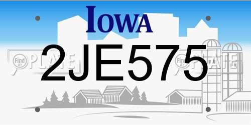 2JE575 Iowa License Plate