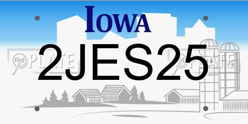 2JES25 Iowa License Plate