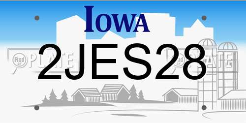 2JES28 Iowa License Plate