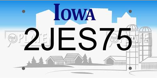 2JES75 Iowa License Plate