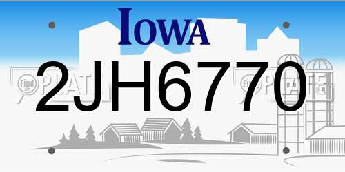 2JH6770 Iowa License Plate