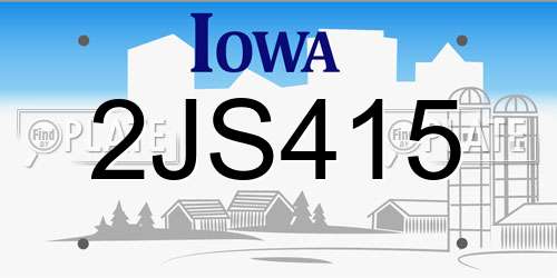 2JS415 Iowa License Plate