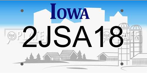2JSA18 Iowa License Plate