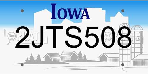 2JTS508 Iowa License Plate