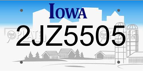 2JZ5505 Iowa License Plate