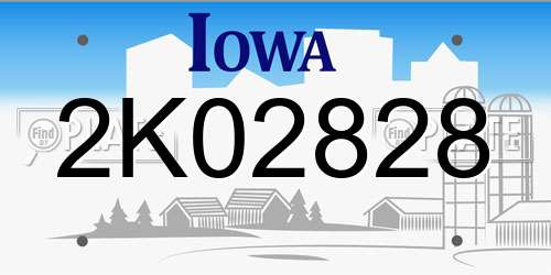 2K02828 Iowa License Plate