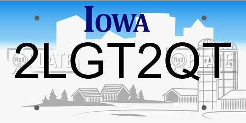 2LGT2QT Iowa License Plate