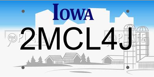 2MCL4J Iowa License Plate