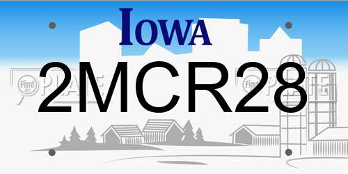 2MCR28 Iowa License Plate