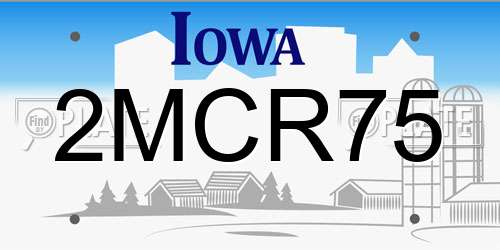 2MCR75 Iowa License Plate