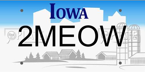 2MEOW Iowa License Plate
