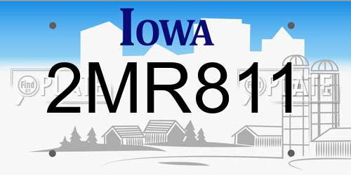 2MR811 Iowa License Plate