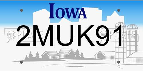 2MUK91 Iowa License Plate