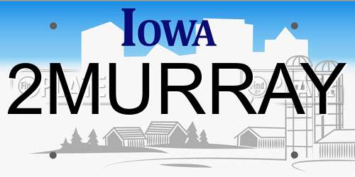 2MURRAY Iowa License Plate