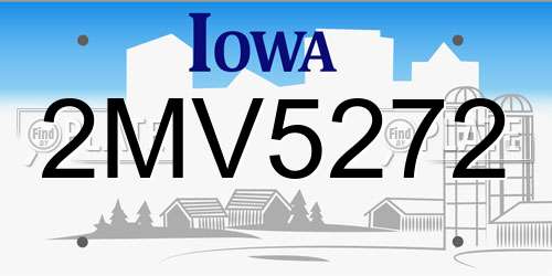 2MV5272 Iowa License Plate