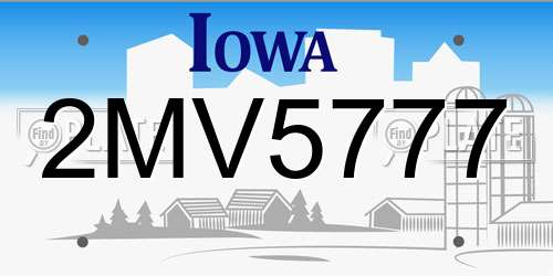 2MV5777 Iowa License Plate