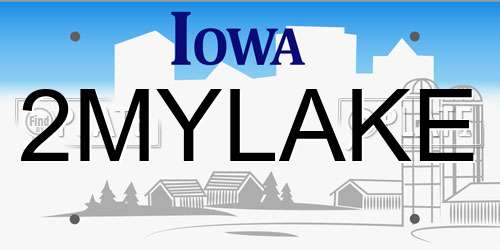 2MYLAKE Iowa License Plate