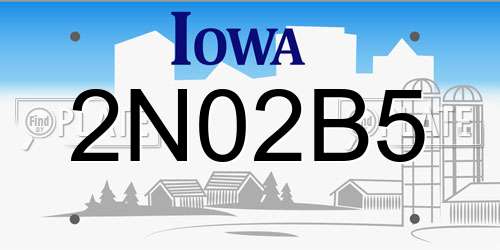 2N02B5 Iowa License Plate