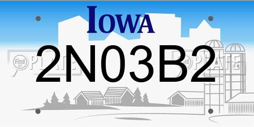 2N03B2 Iowa License Plate