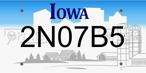 2N07B5 Iowa License Plate