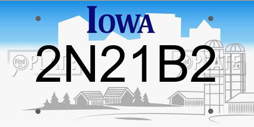 2N21B2 Iowa License Plate