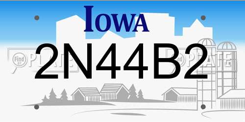 2N44B2 Iowa License Plate
