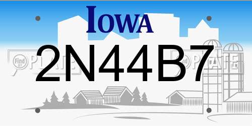 2N44B7 Iowa License Plate