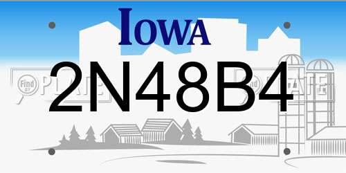 2N48B4 Iowa License Plate