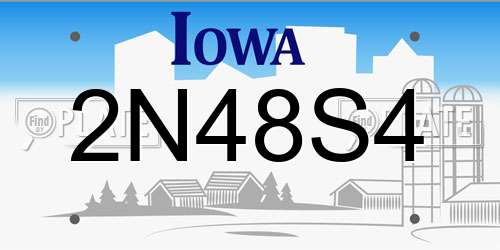 2N48S4 Iowa License Plate