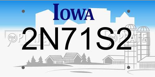 2N71S2 Iowa License Plate