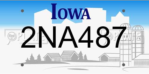 2NA487 Iowa License Plate