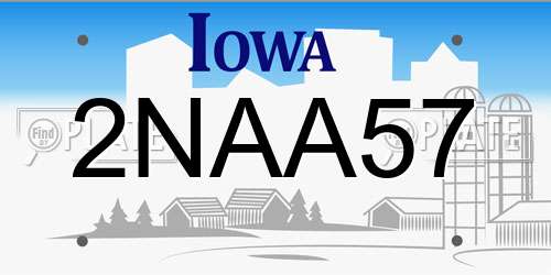2NAA57 Iowa License Plate