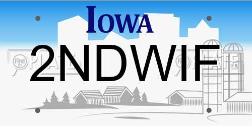 2NDWIF Iowa License Plate