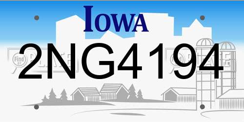 2NG4194 Iowa License Plate