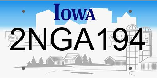 2NGA194 Iowa License Plate